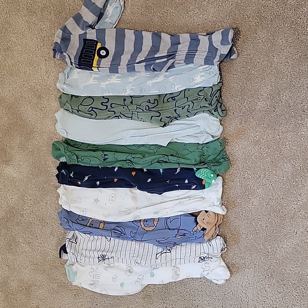 Lot of 10 sleepers in a size 3 months - Picture 1 of 17